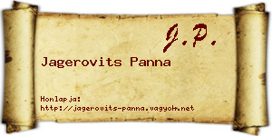 Jagerovits Panna névjegykártya