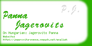 panna jagerovits business card